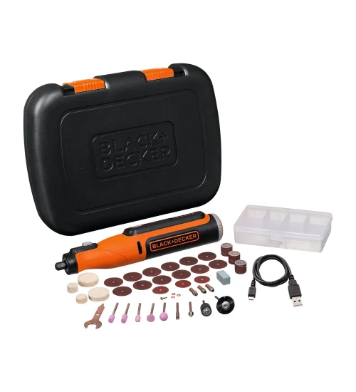 Kit Micro Retífica a bateria 8V com 35 Acessórios BCRT8K35 BLACK DECKER